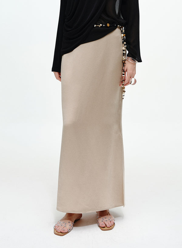 Side-Vent Midi Skirt