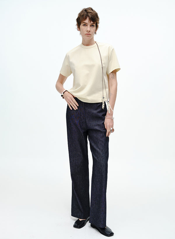 Soft Solid Pearl Chain Tee