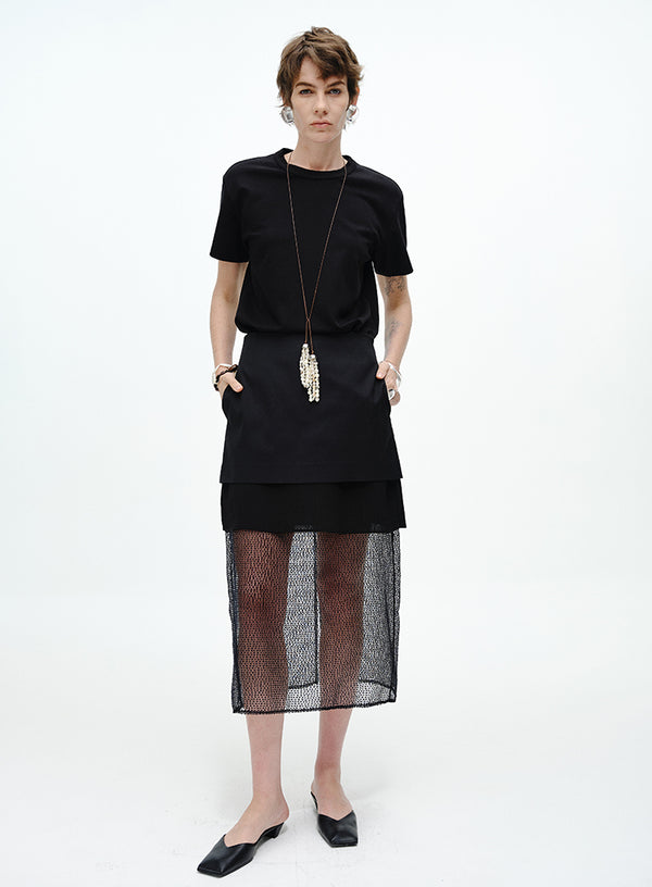 Soft Solid Pearl Chain Tee