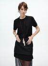 Soft Solid Pearl Chain Tee