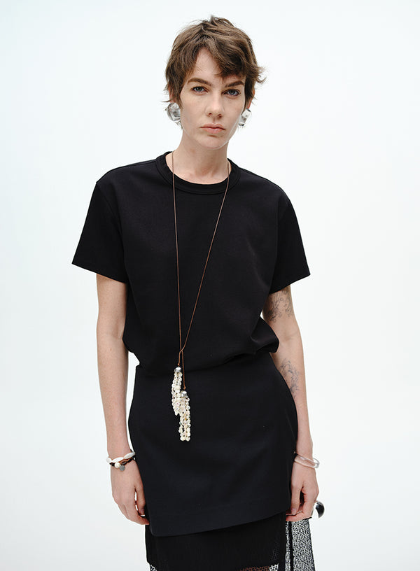 Soft Solid Pearl Chain Tee
