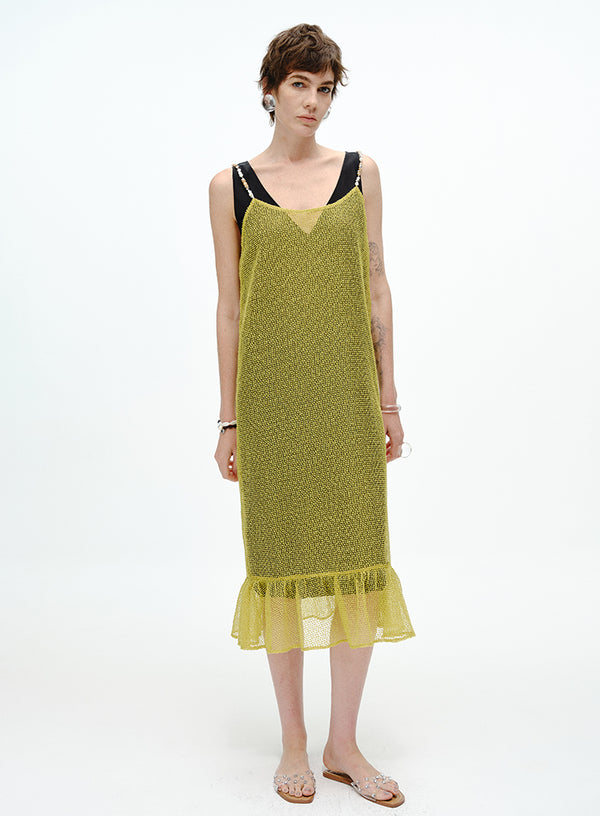 V-Neck Layered Slip Dress