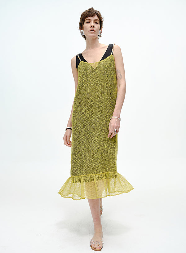 V-Neck Layered Slip Dress