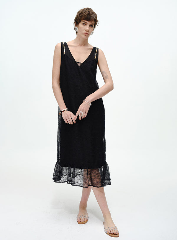 V-Neck Layered Slip Dress