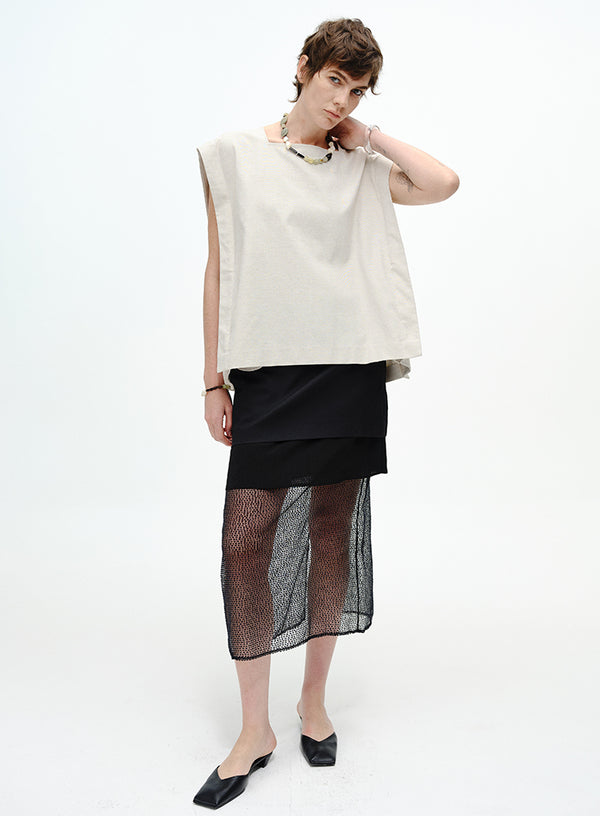 Beaded Backless Slip Tank