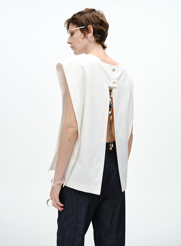Beaded Backless Slip Tank