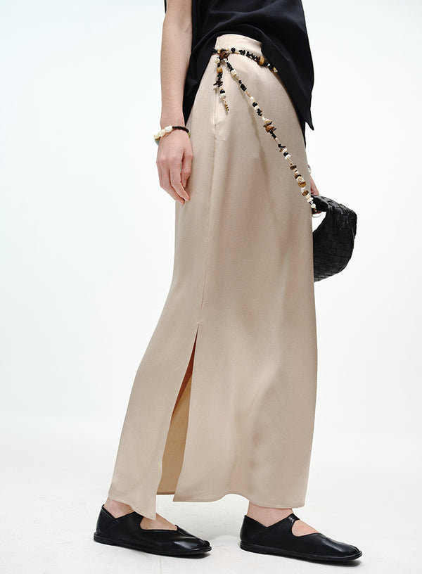 Side-Vent Midi Skirt