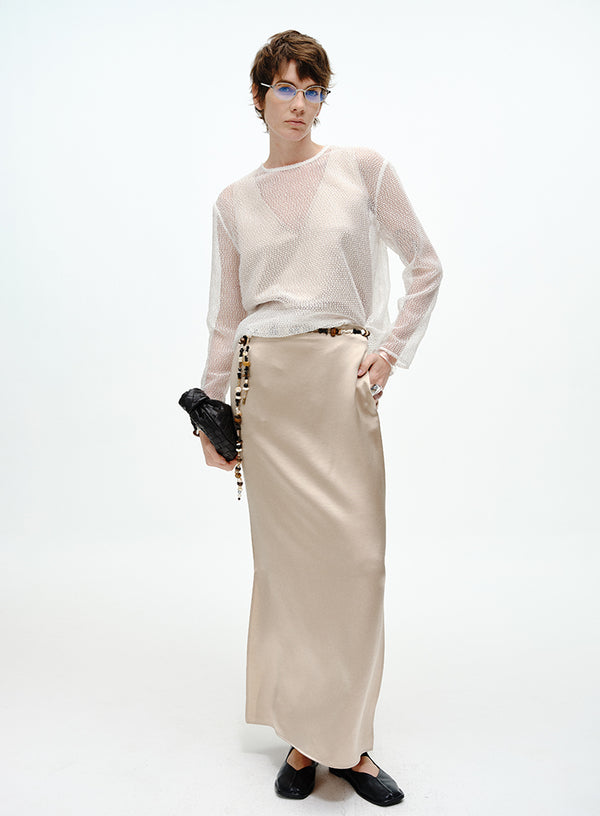 Sheer Mesh Backless Two-piece Top