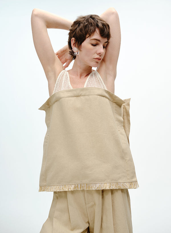 Raw-Edge Slub Cotton Camisole