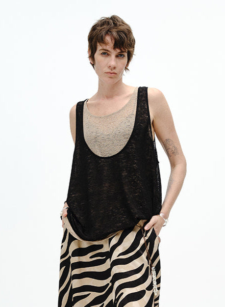 V-hals blomsterblonde tanktop