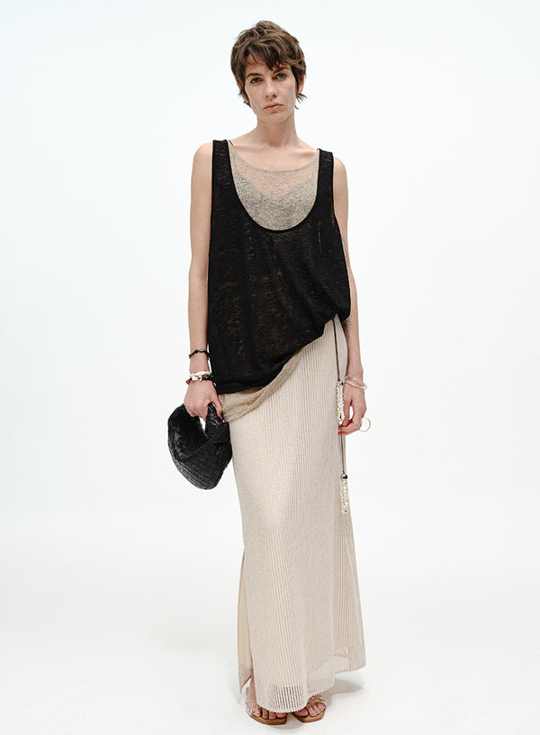 V-hals blomsterblonde tanktop