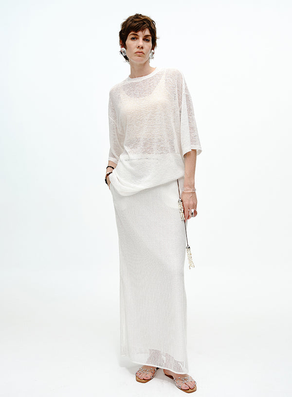 Draped Cotton Jersey Short Sleeve