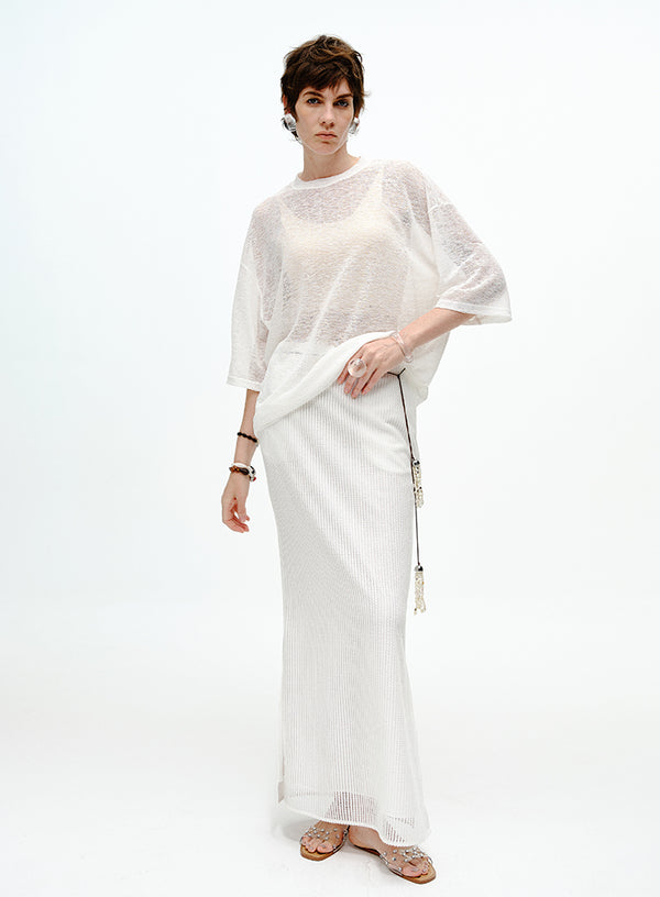 Draped Cotton Jersey Short Sleeve