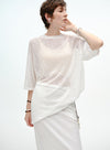 Draped Cotton Jersey Short Sleeve