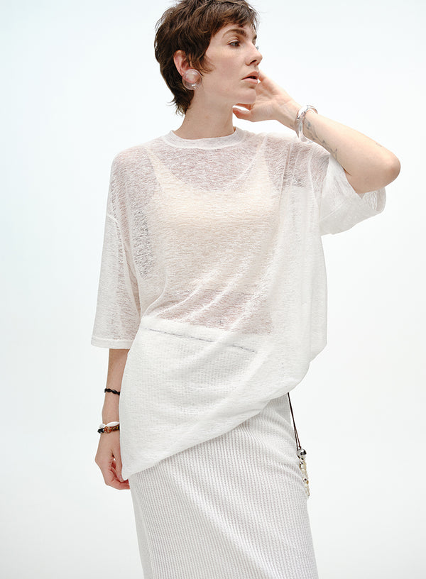 Draped Cotton Jersey Short Sleeve