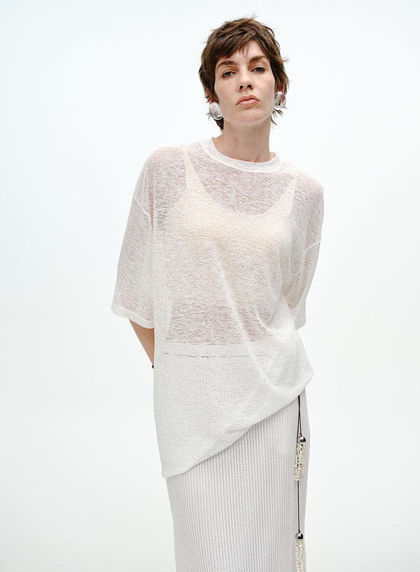 Draped Cotton Jersey Short Sleeve