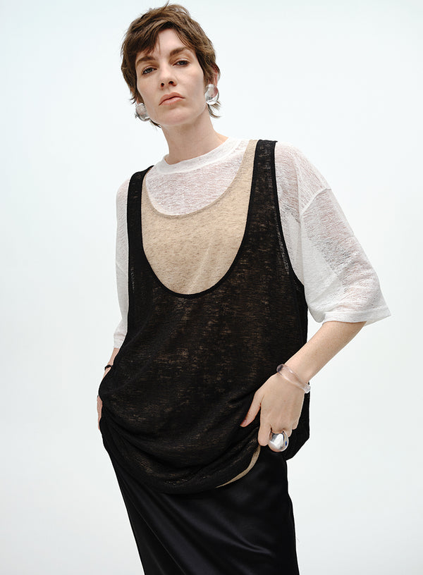 V-hals blomsterblonde tanktop