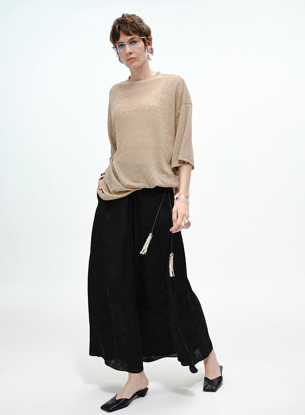 Draped Cotton Jersey Short Sleeve
