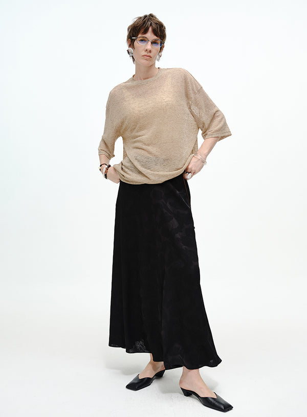 Draped Cotton Jersey Short Sleeve