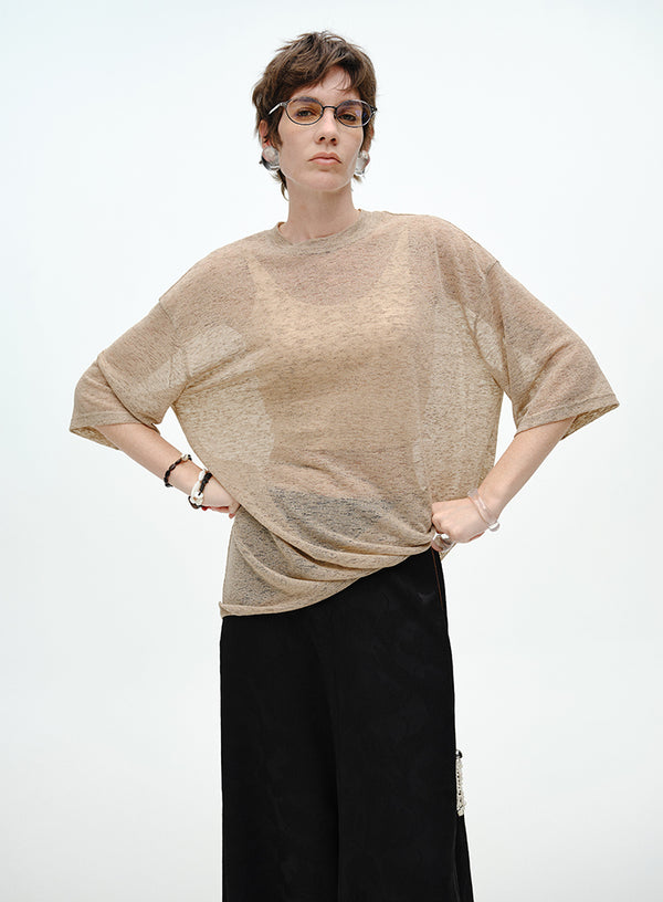 Draped Cotton Jersey Short Sleeve