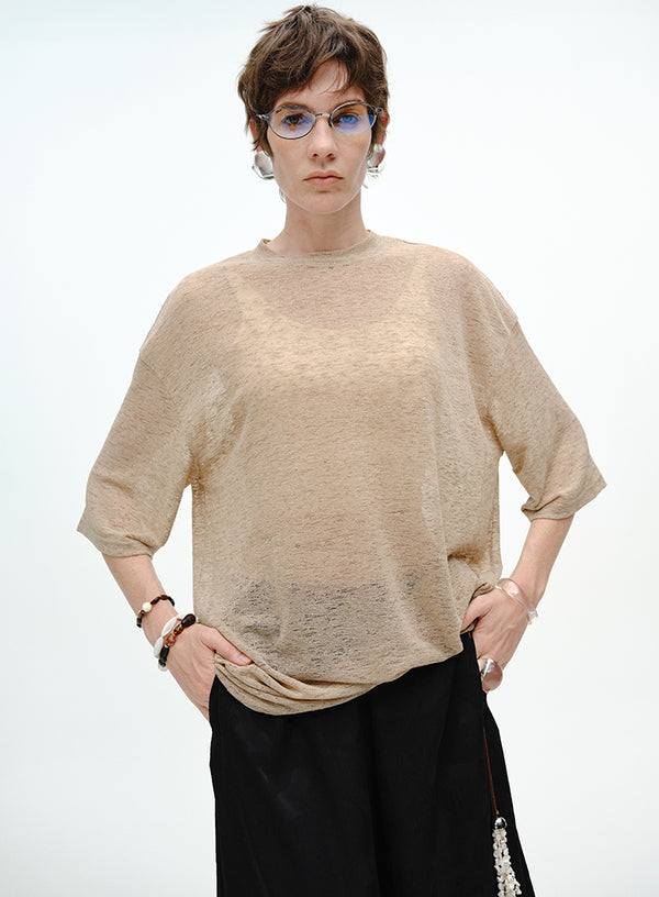 Draped Cotton Jersey Short Sleeve