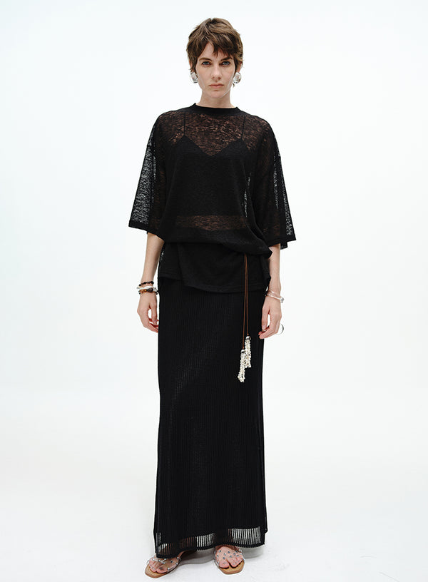 Draped Cotton Jersey Short Sleeve