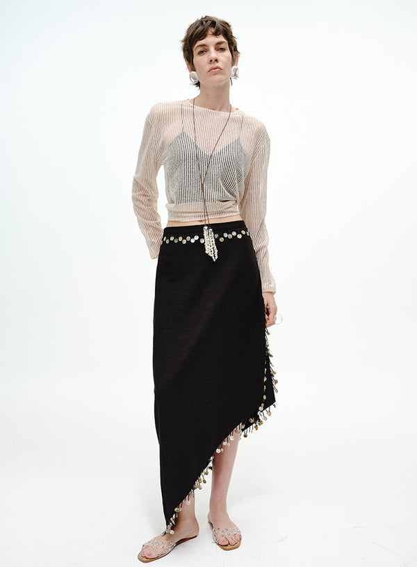 Sheer Ribbed Cover-Up Top