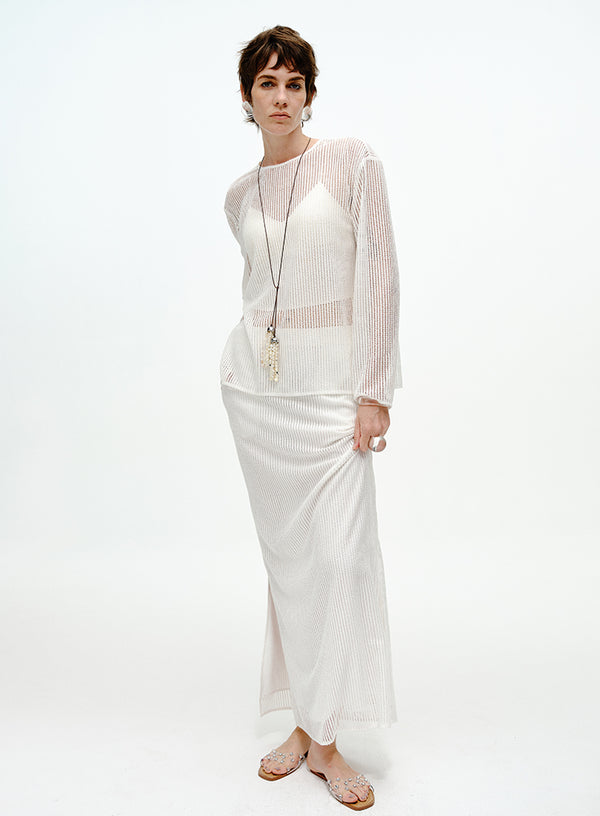 Sheer Ribbed Cover-Up Top