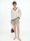 Retro Linen High-Waist Shorts