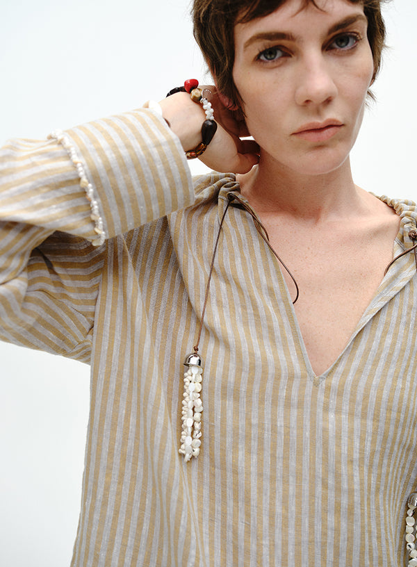 Relaxed Linen Stripe Shirt