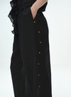Silk-Blend Wide Leg Pants