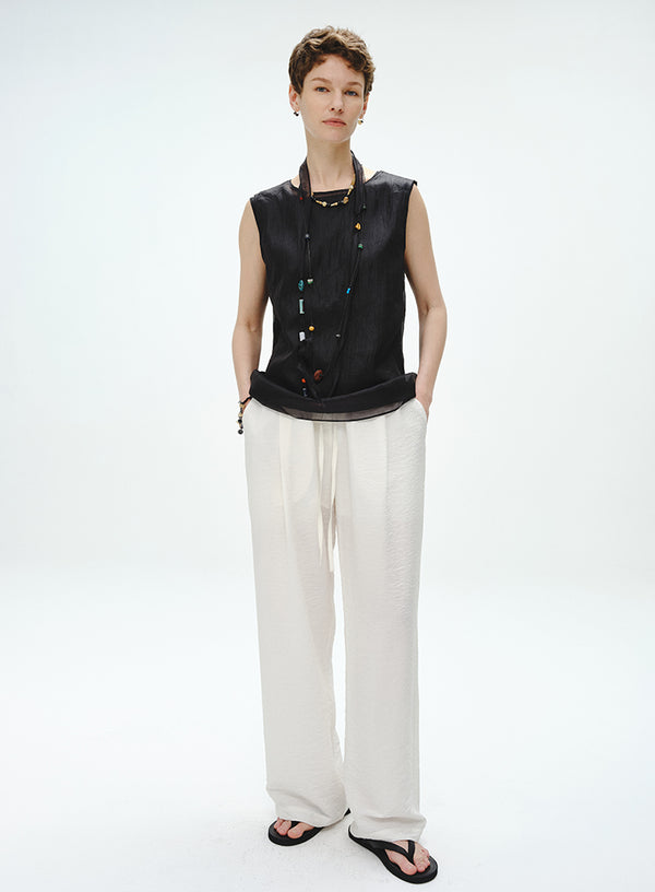 Flowy Silk Wide Leg Pants