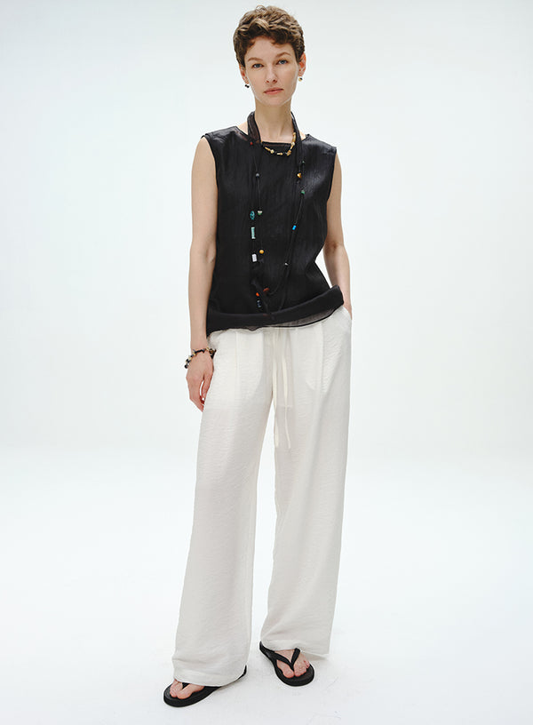 Flowy Silk Wide Leg Pants
