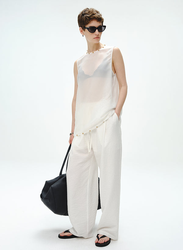 Flowy Silk Wide Leg Pants