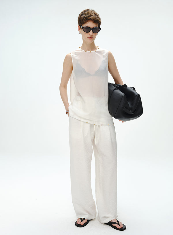 Flowy Silk Wide Leg Pants