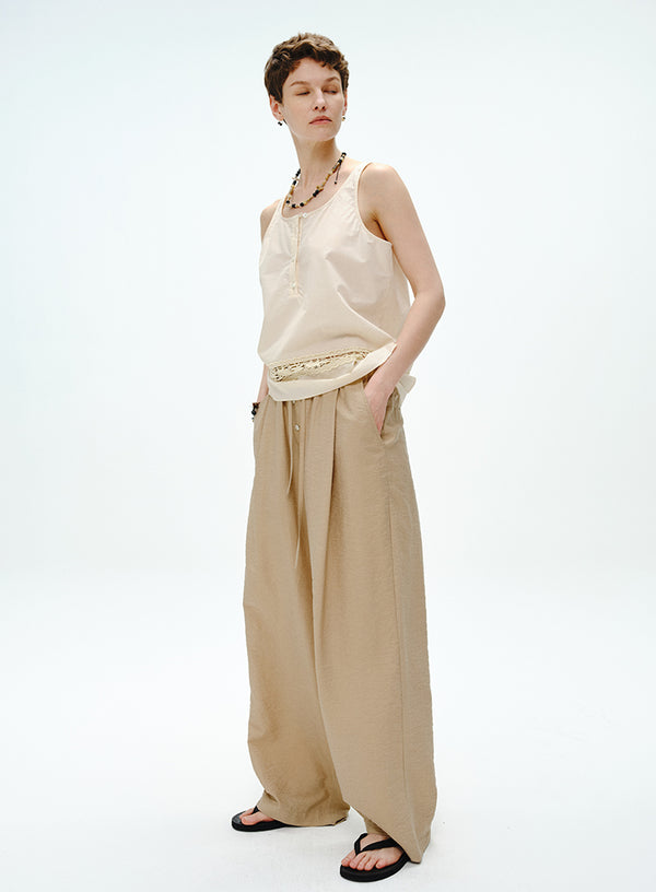 Flowy Silk Wide Leg Pants