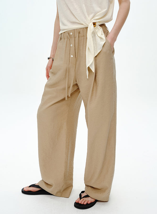 Flowy Silk Wide Leg Pants