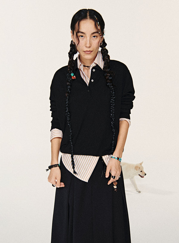 Classic Wool Polo Top