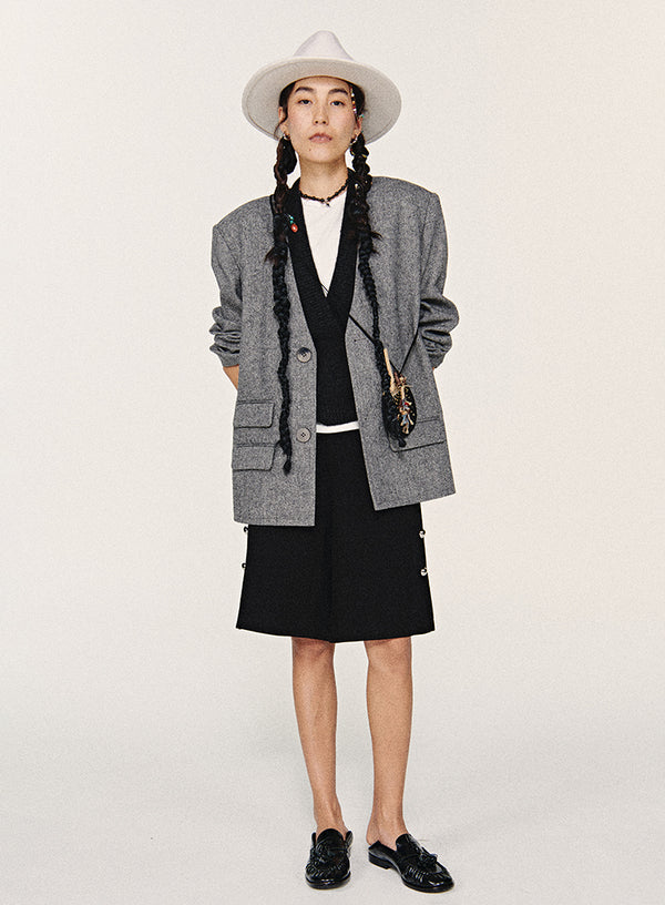 Retro Wool Suit Jacket