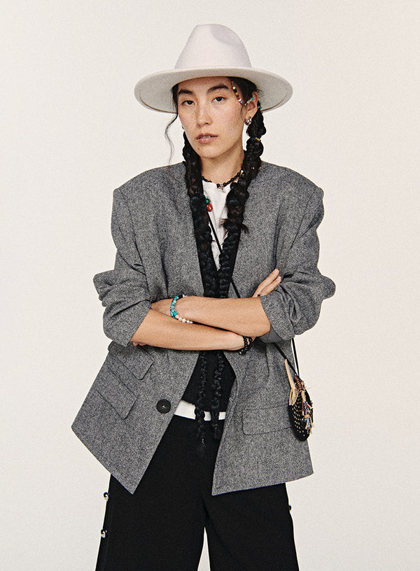 Retro Wool Suit Jacket
