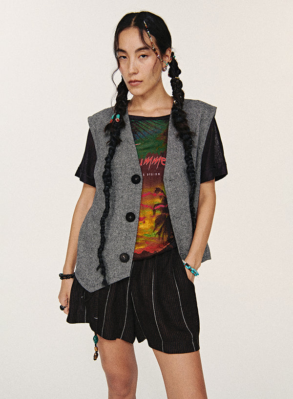 Retro Wool V-Neck Vest