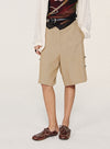 Wide-Leg Button Shorts