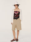 Wide-Leg Button Shorts