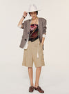 Wide-Leg Button Shorts