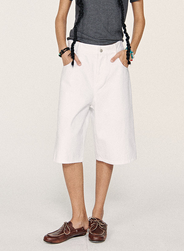 Hvide Casual denimshorts i bomuld