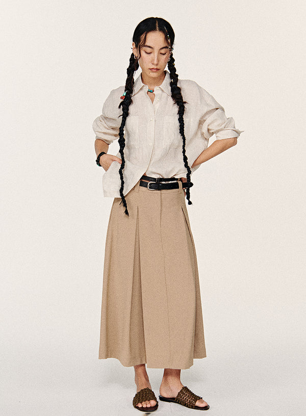 Sommer linned stribet skjorte