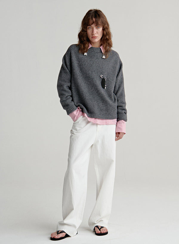 Gray Yak Wool Sweater