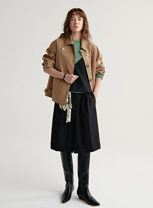 Cropped Trench Coat