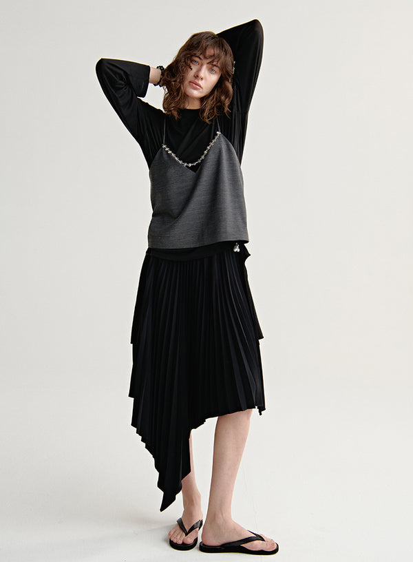 Layering Deep V Neck Top Vest