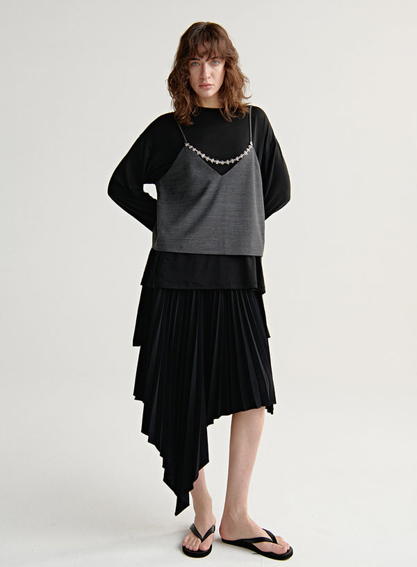 Layering Deep V Neck Top Vest